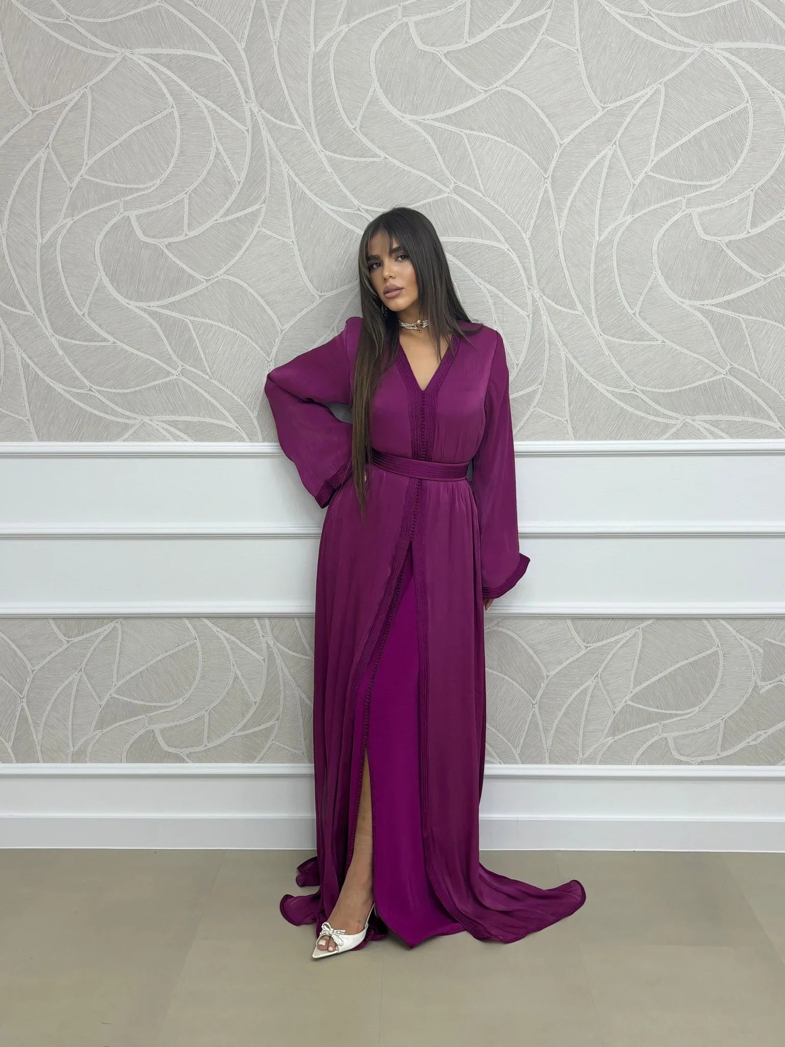 Douaa Purple Takchita – Two-Piece Moroccan Ceremonial Dress