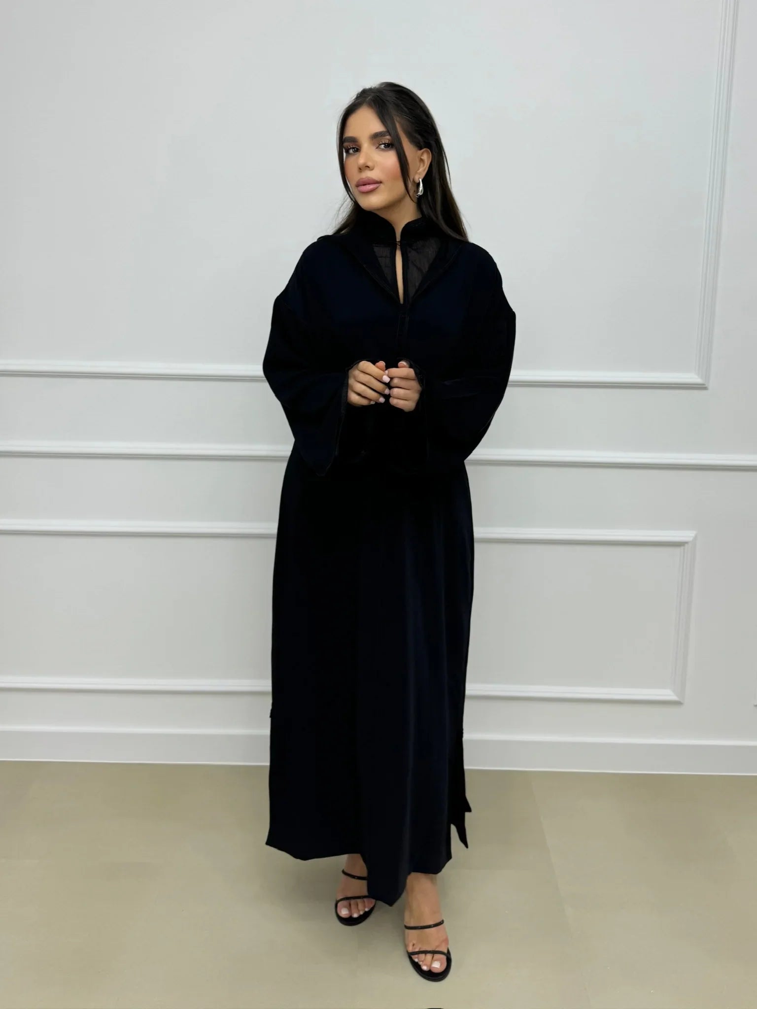 Wijdane Black Djellaba – Casual Moroccan Tunic for Everyday Comfort