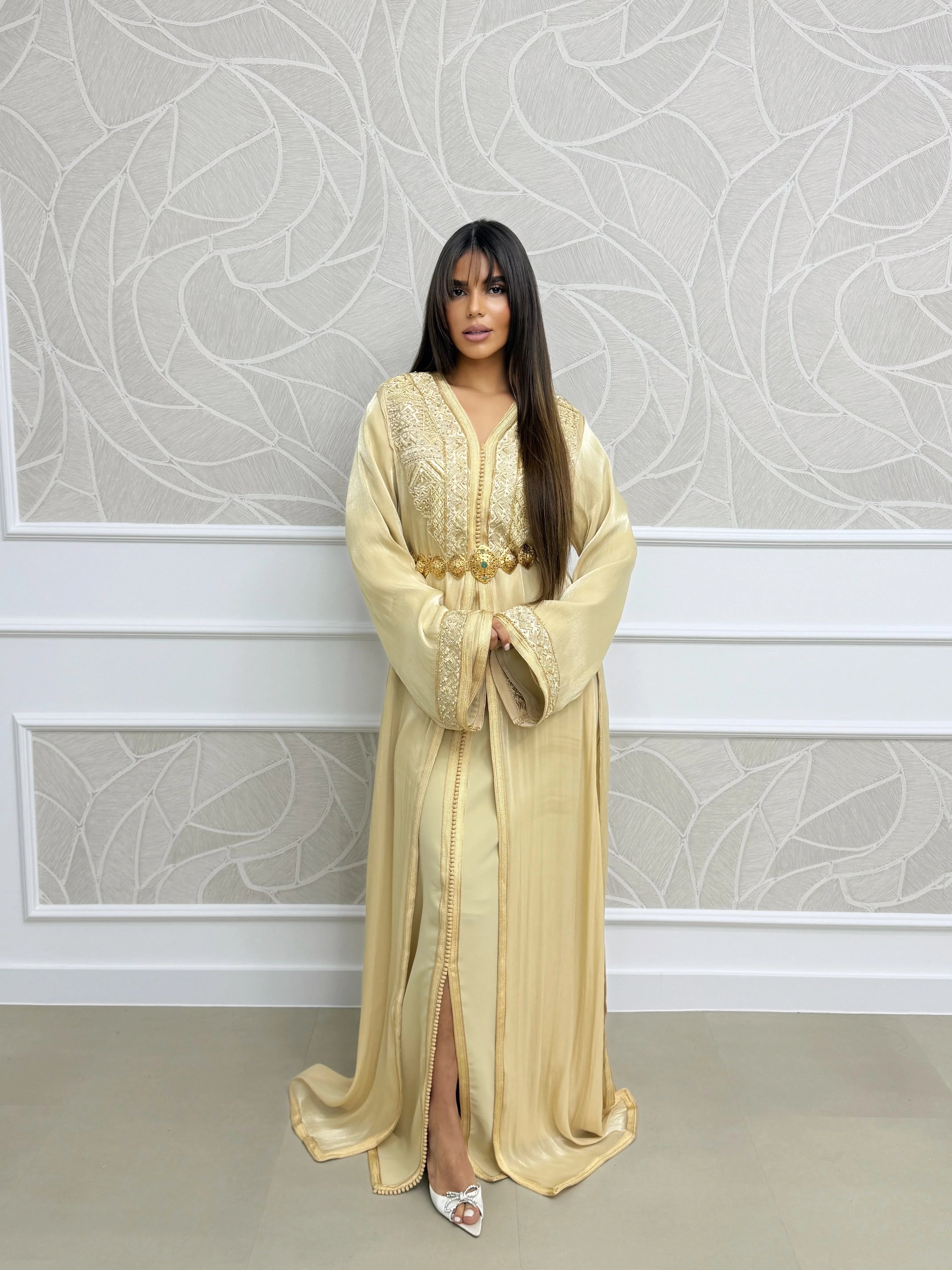Fotoun Gold Takchita – Two-Piece Moroccan Ceremonial Dress