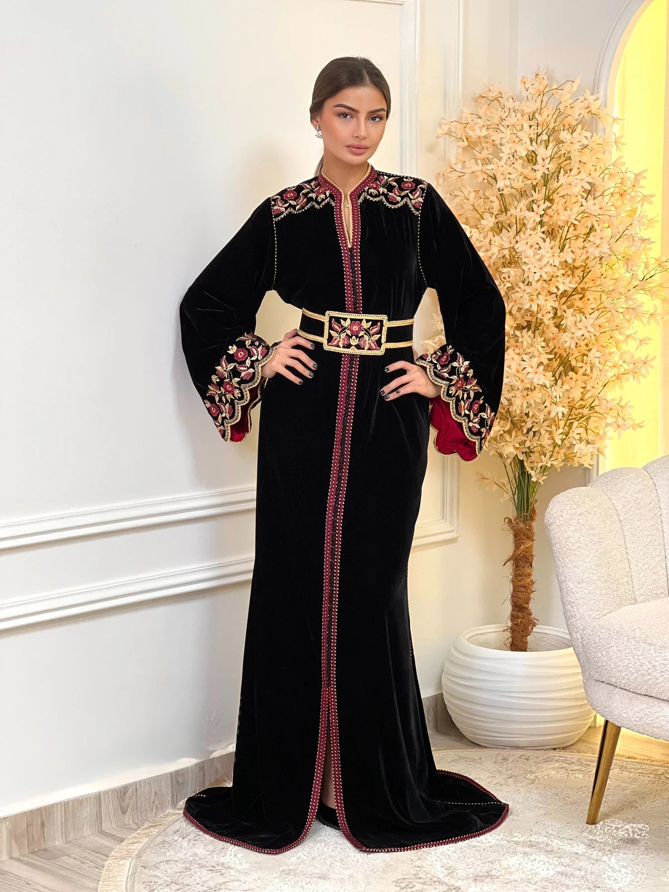 Lamiaa Black Kaftan – Handcrafted Moroccan Dress
