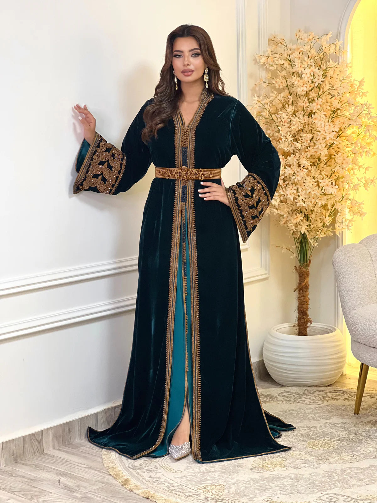 Karima Black Takchita – Two-Piece Moroccan Ceremonial Dress