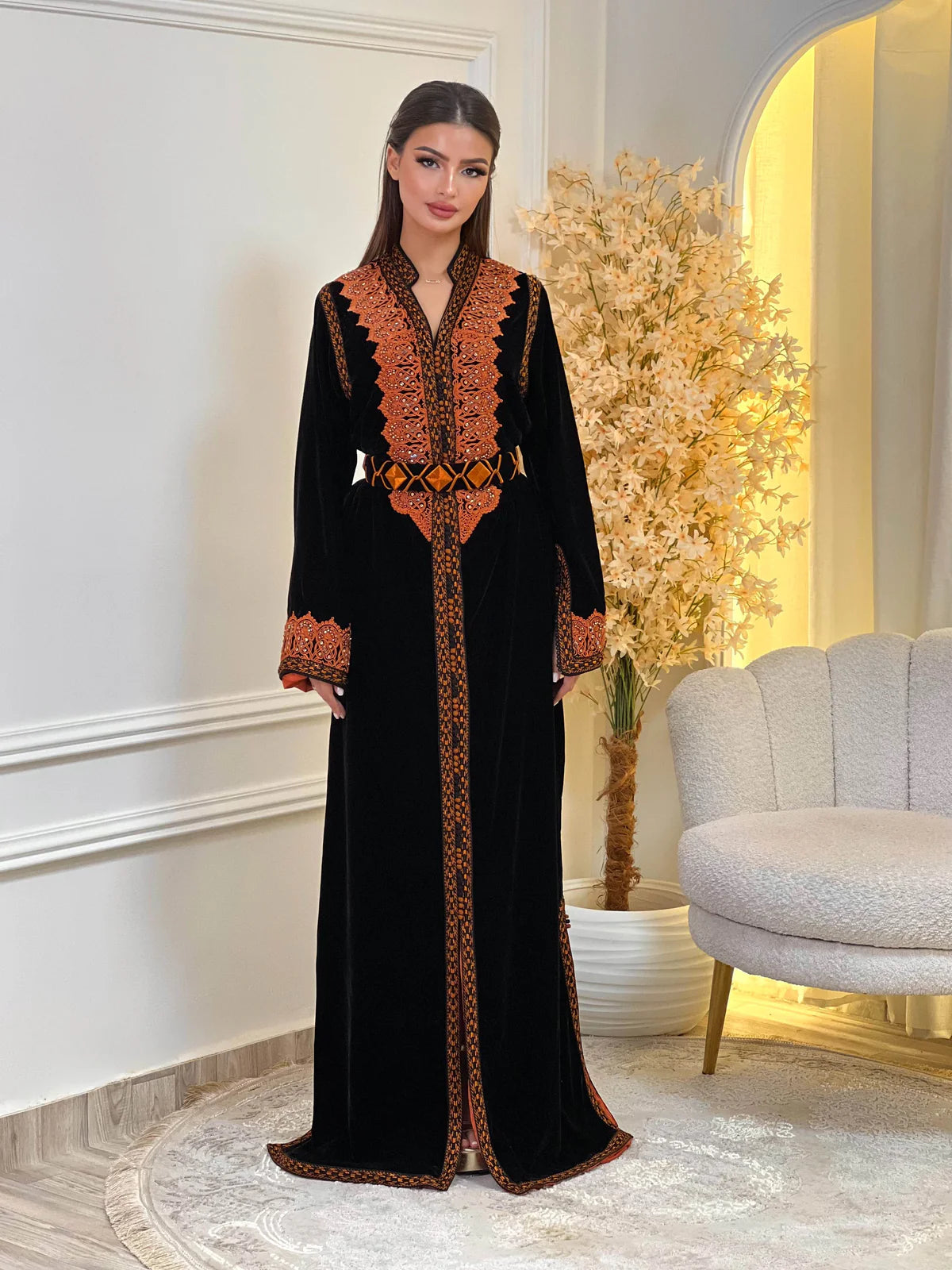 Kinda Black Kaftan – Handcrafted Moroccan Dress