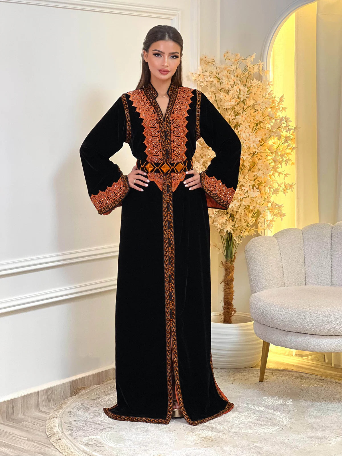 Kinda Black Kaftan – Handcrafted Moroccan Dress