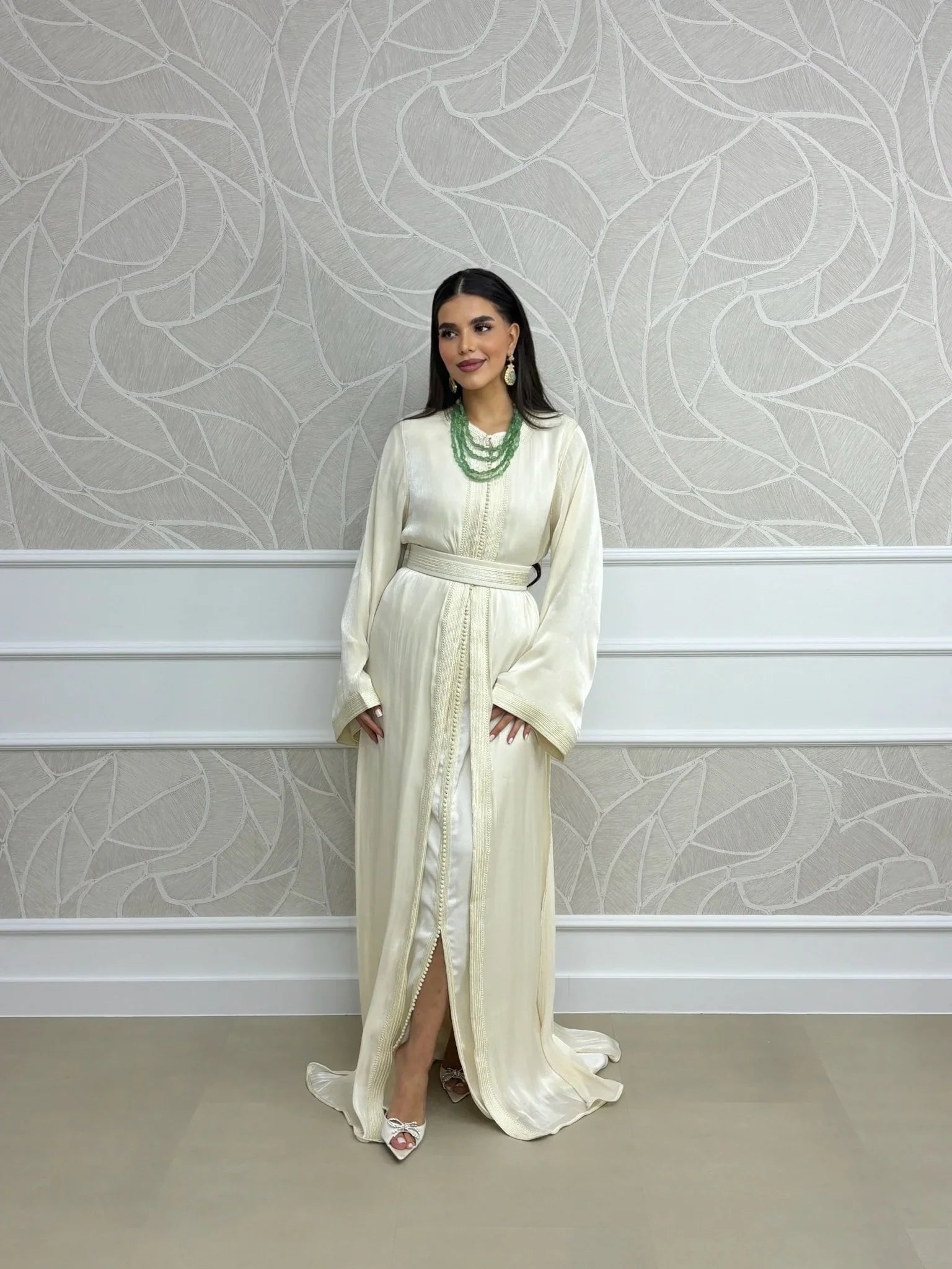 Dalida White Takchita – Two-Piece Moroccan Ceremonial Dress