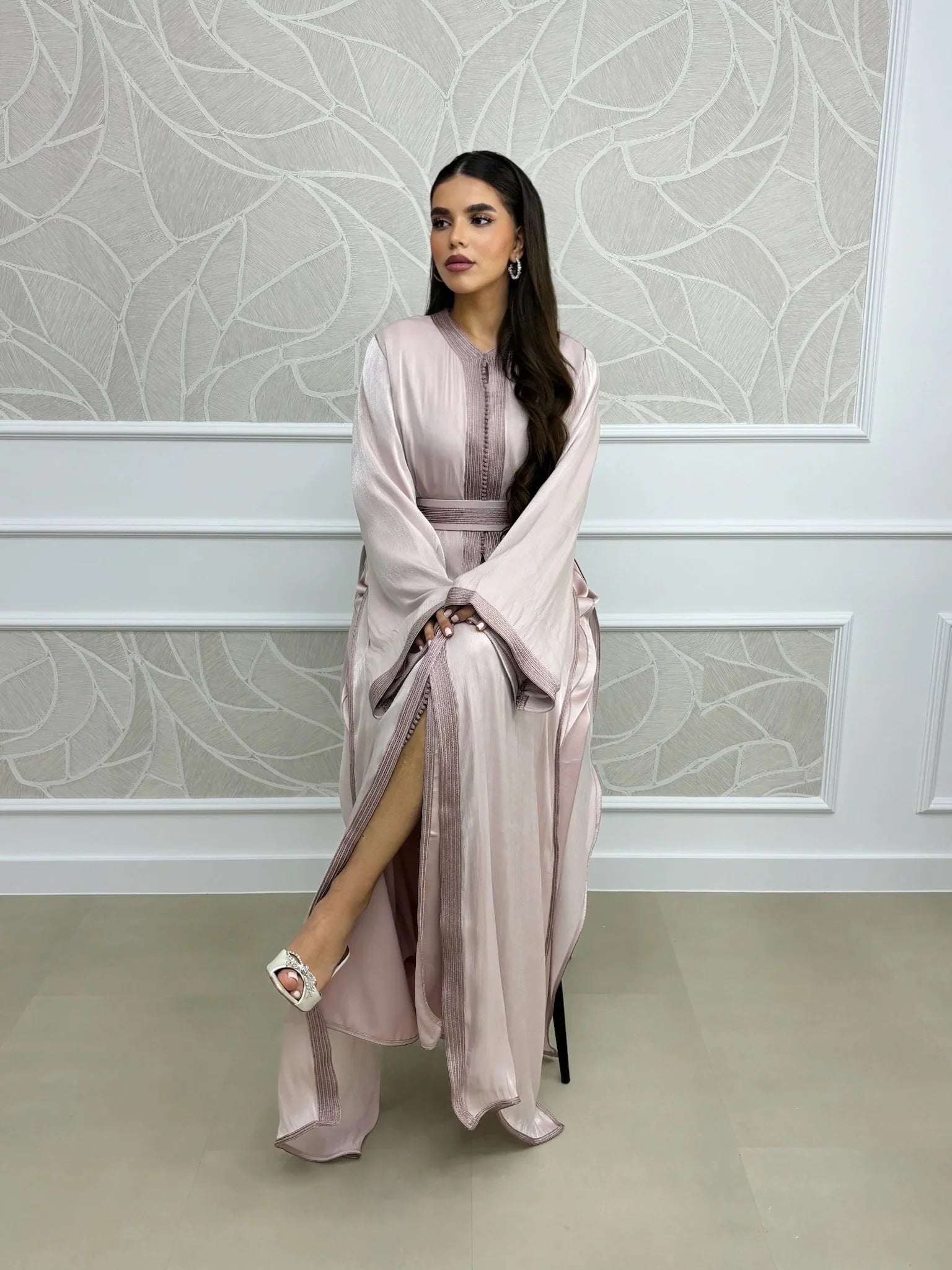 Sawsan Beige Takchita – Two-Piece Moroccan Ceremonial Dress