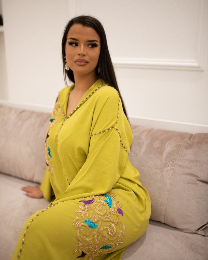 Rajae Yellow Djellaba – Casual Moroccan Tunic for Everyday Comfort