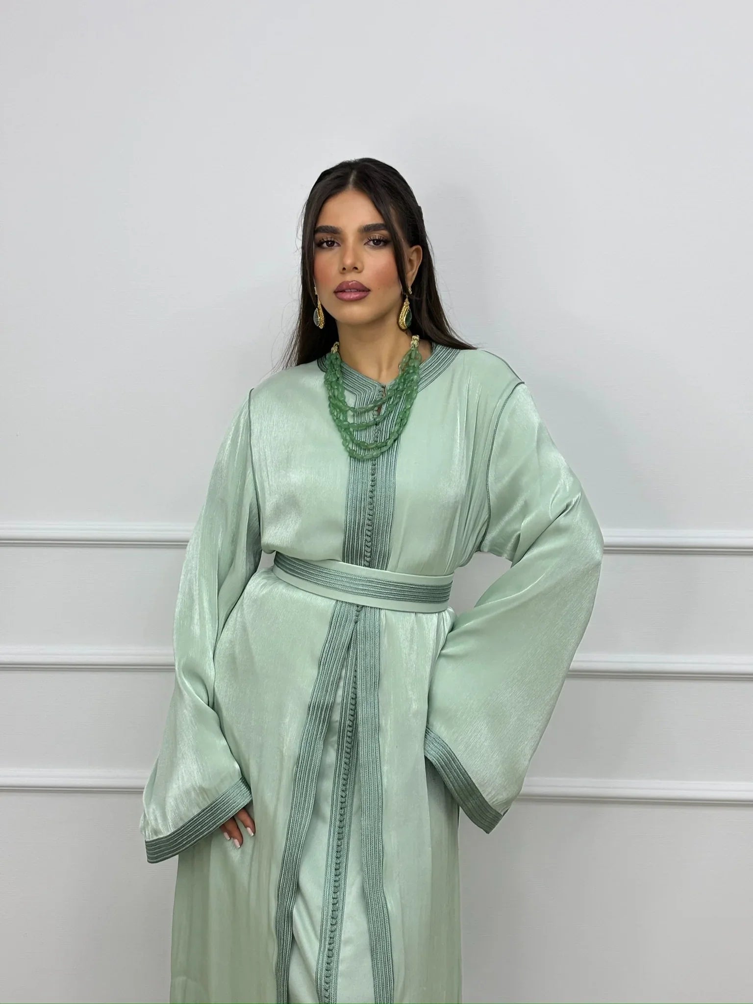 Souad Green Takchita – Two-Piece Moroccan Ceremonial Dress