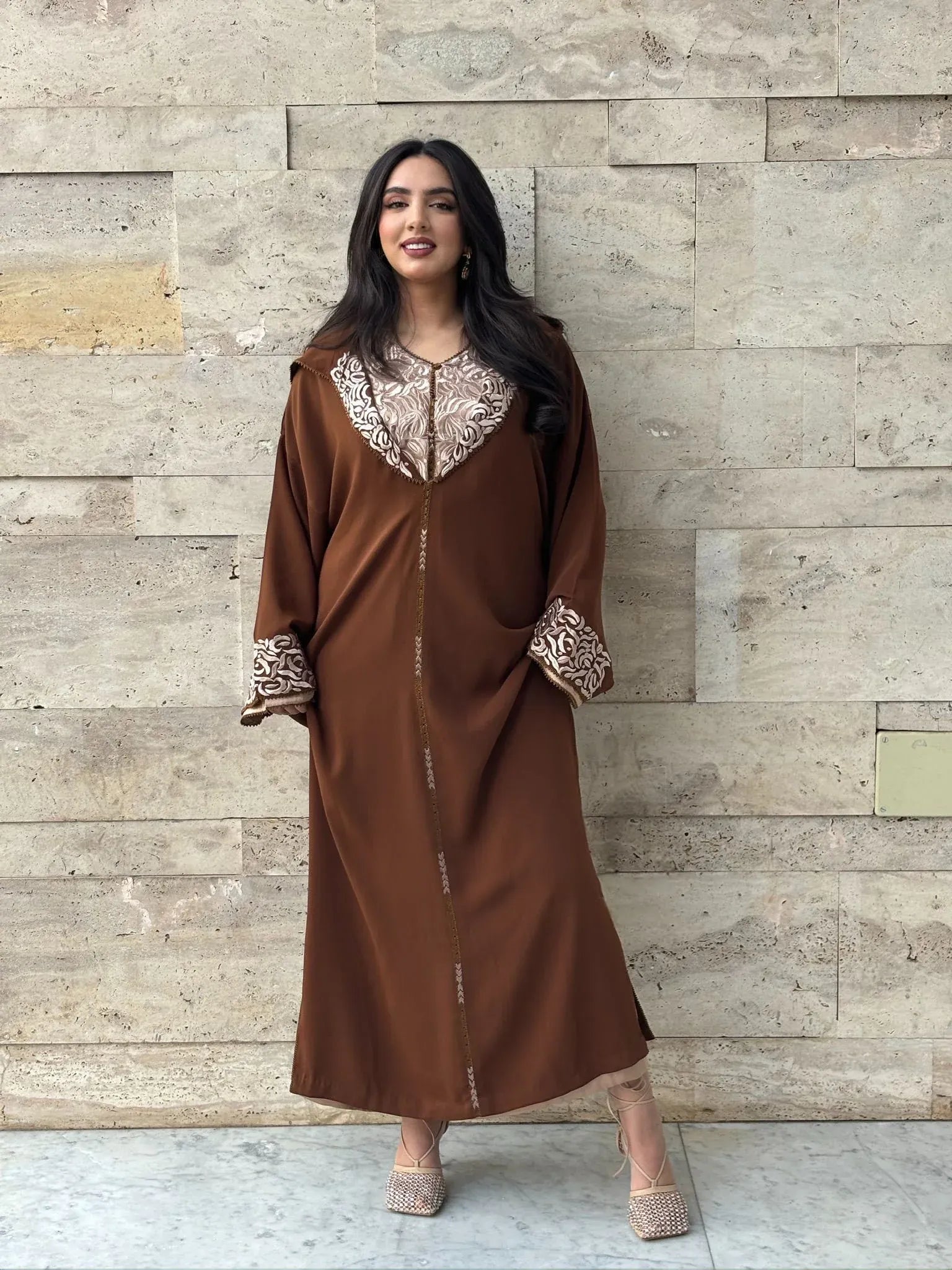 Batoule Brown Djellaba – Casual Moroccan Tunic for Everyday Comfort