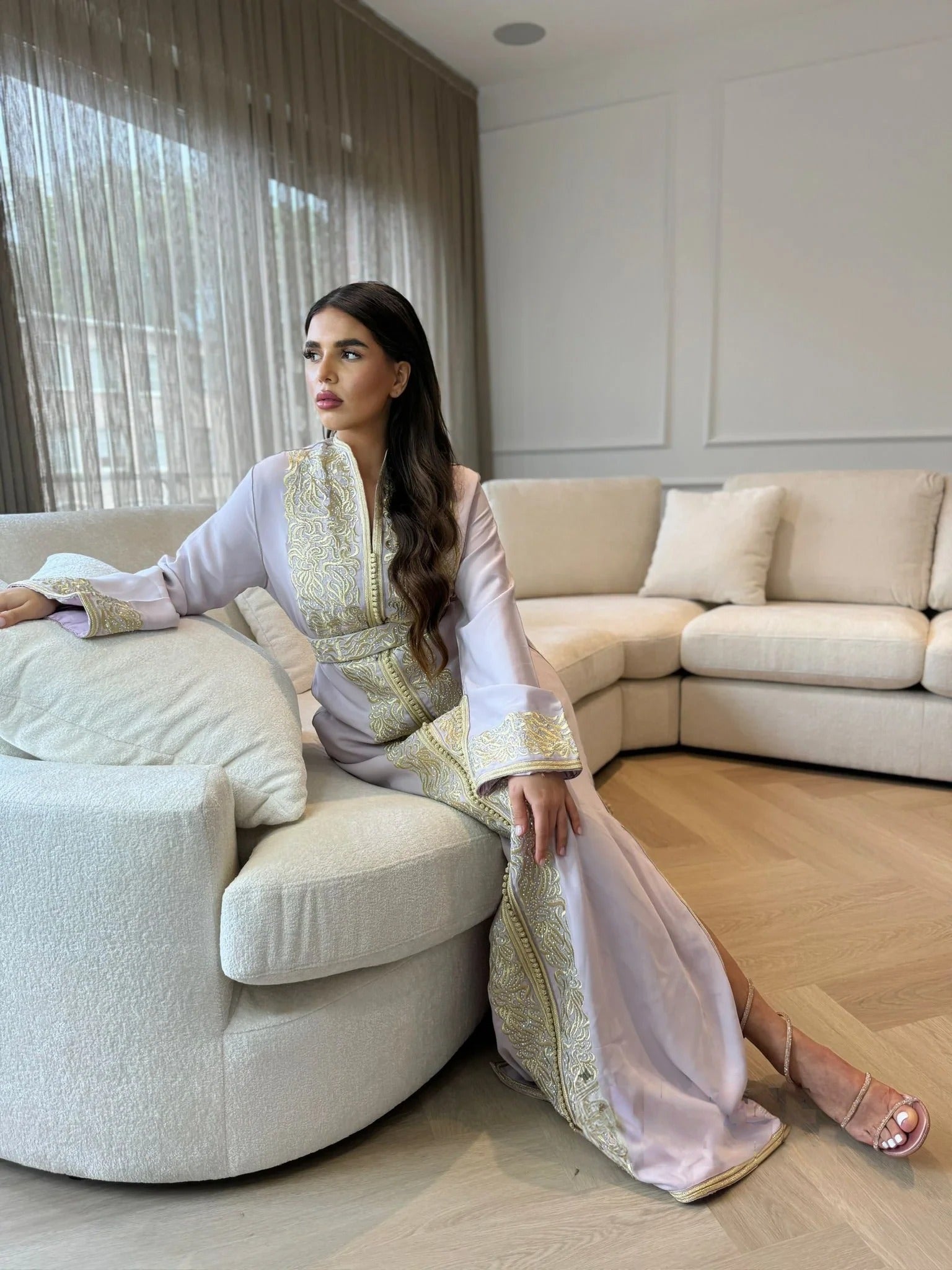 Chirine White Kaftan – Handcrafted Moroccan Dress