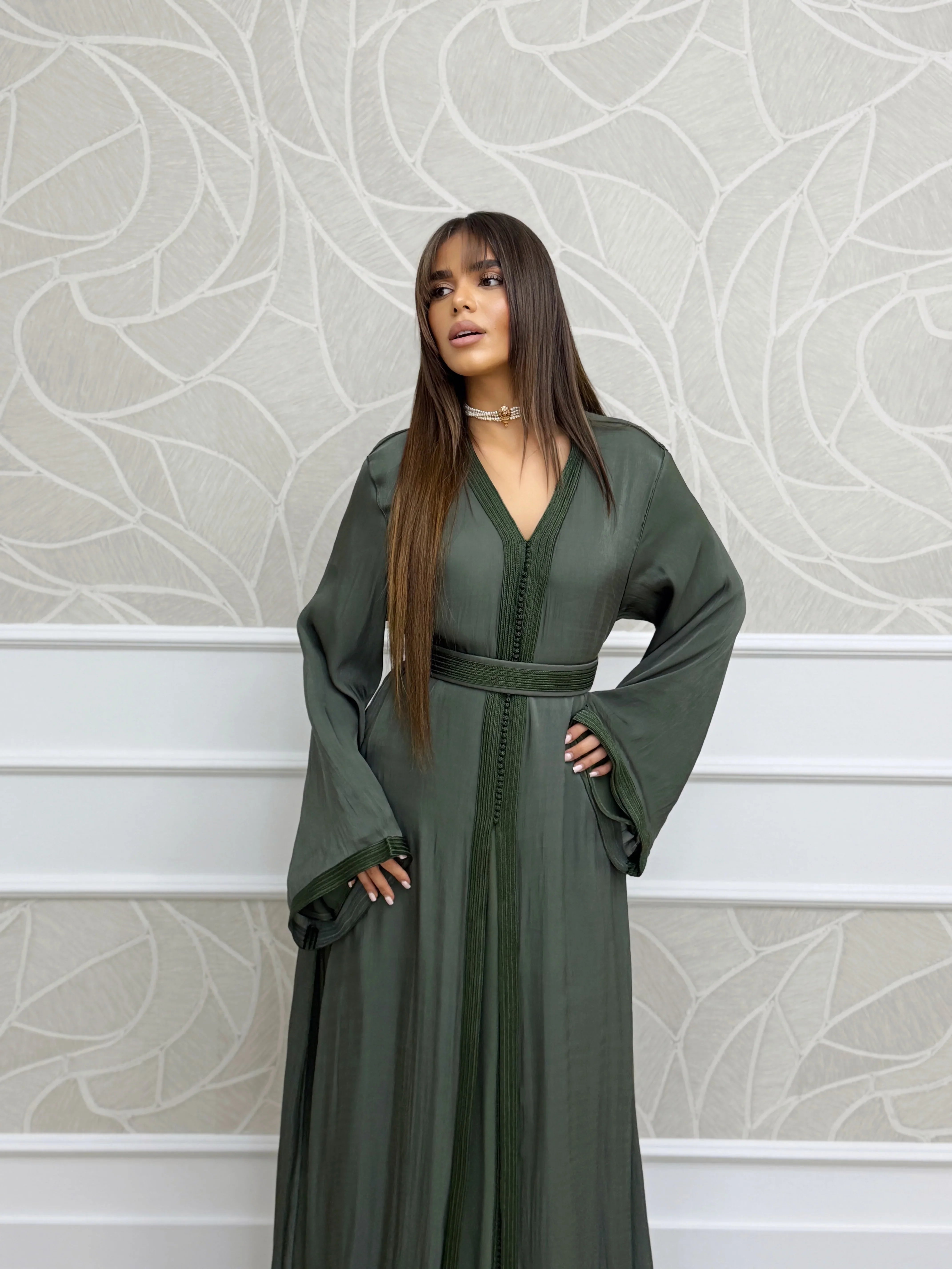 Manal Green Takchita – Two-Piece Moroccan Ceremonial Dress