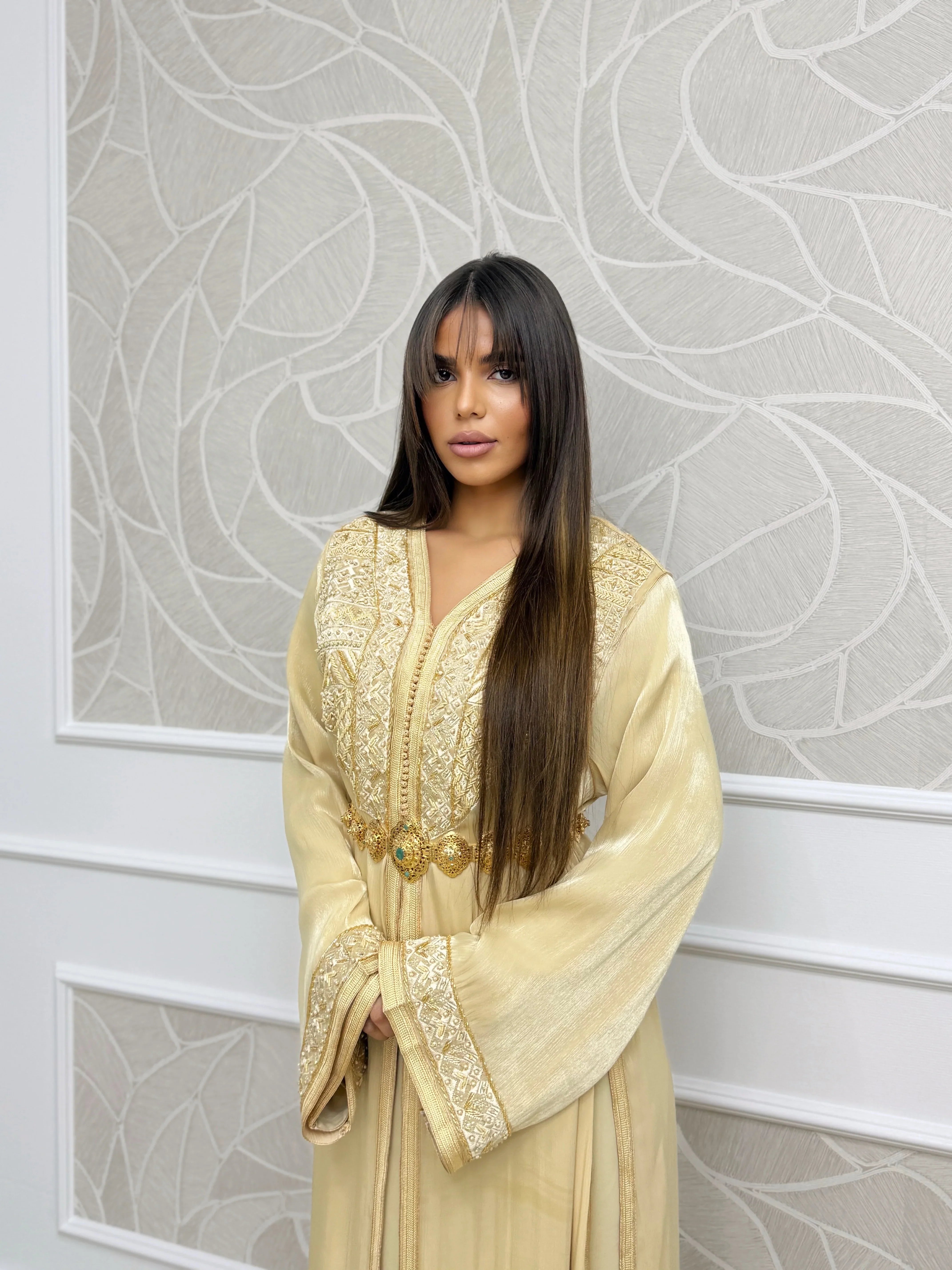 Fotoun Gold Takchita – Two-Piece Moroccan Ceremonial Dress