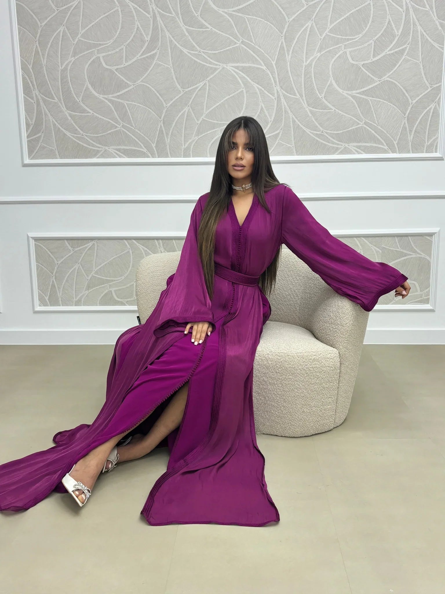 Douaa Purple Takchita – Two-Piece Moroccan Ceremonial Dress