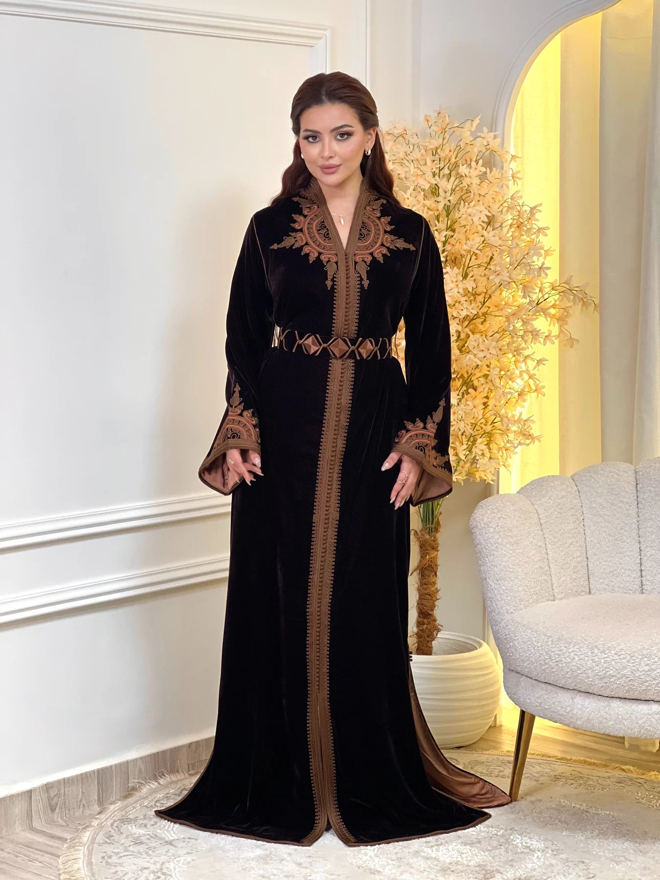 Ayla Black Kaftan – Handcrafted Moroccan Dress