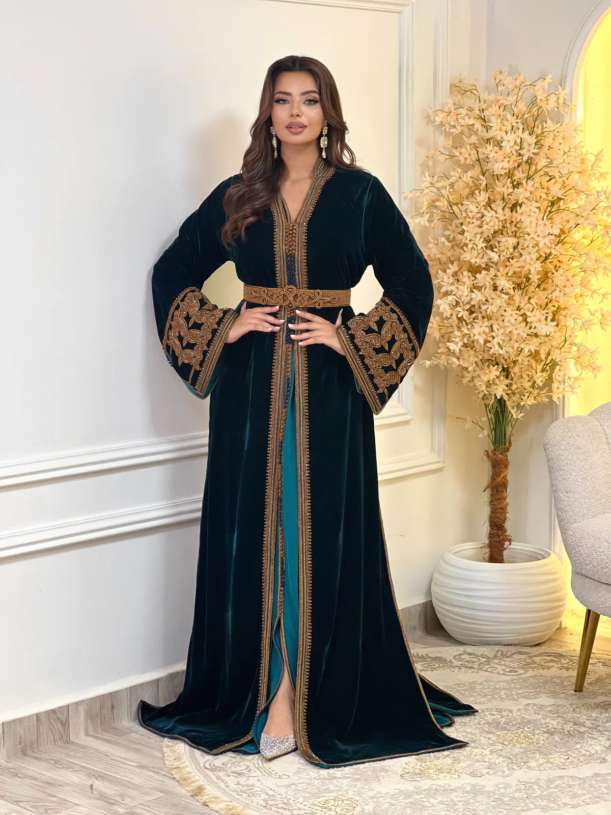 Karima Black Takchita – Two-Piece Moroccan Ceremonial Dress