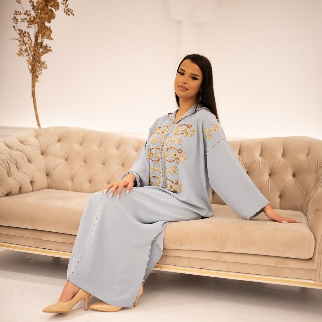 Fatima Gray Djellaba – Casual Moroccan Tunic for Everyday Comfort