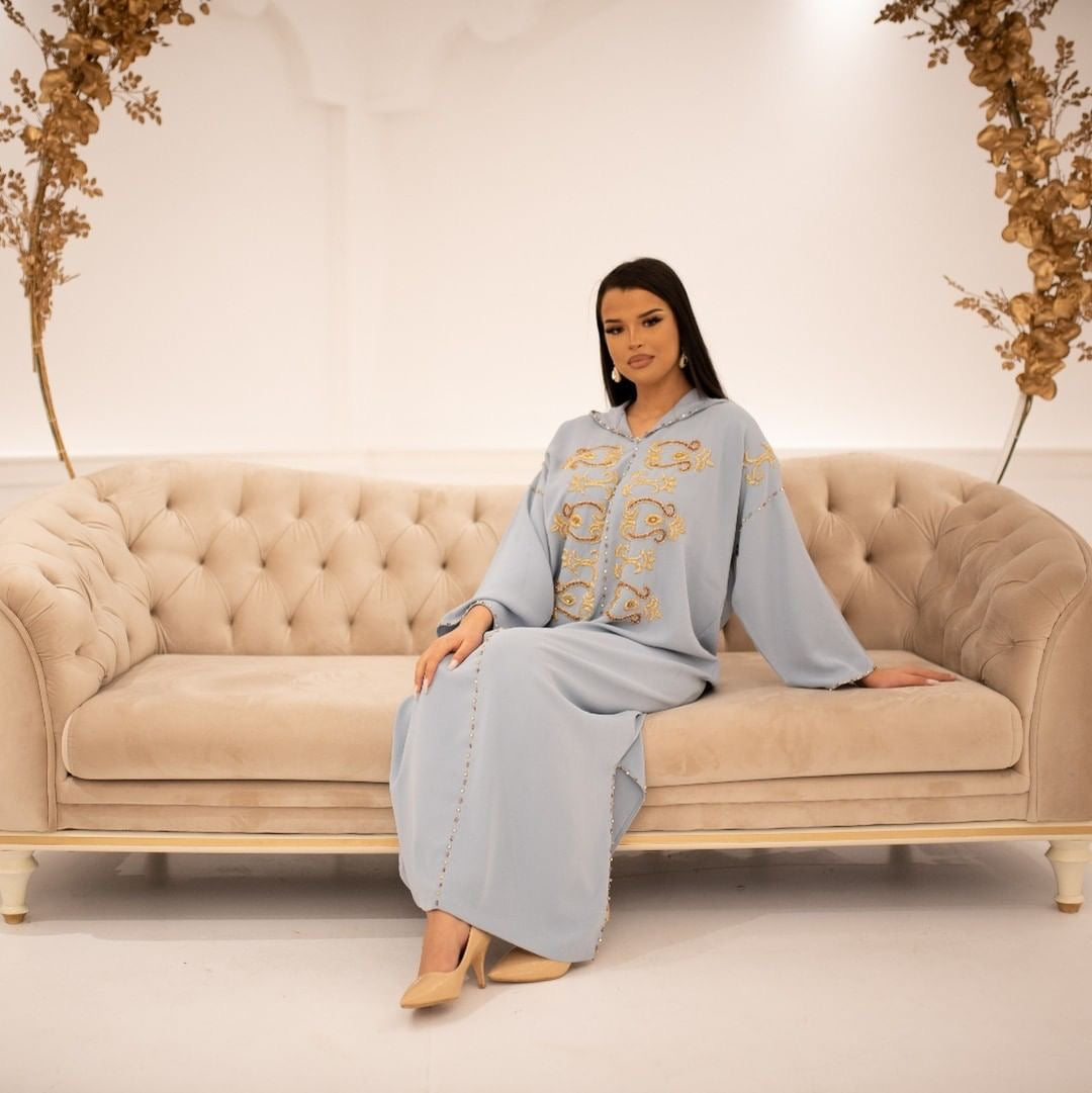 Fatima Gray Djellaba – Casual Moroccan Tunic for Everyday Comfort