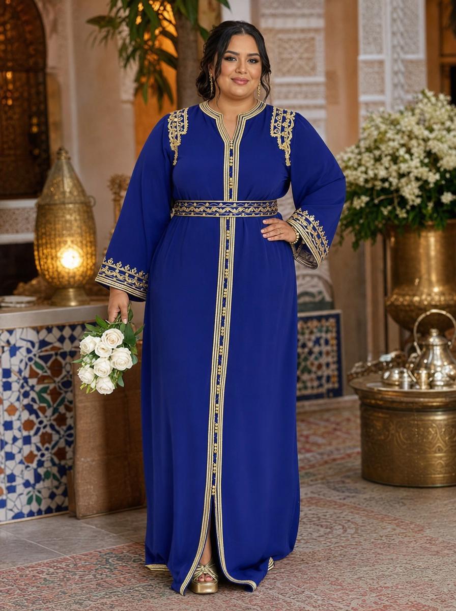 Kaoutar Kaftan – Handcrafted Moroccan Dress — plus-size model